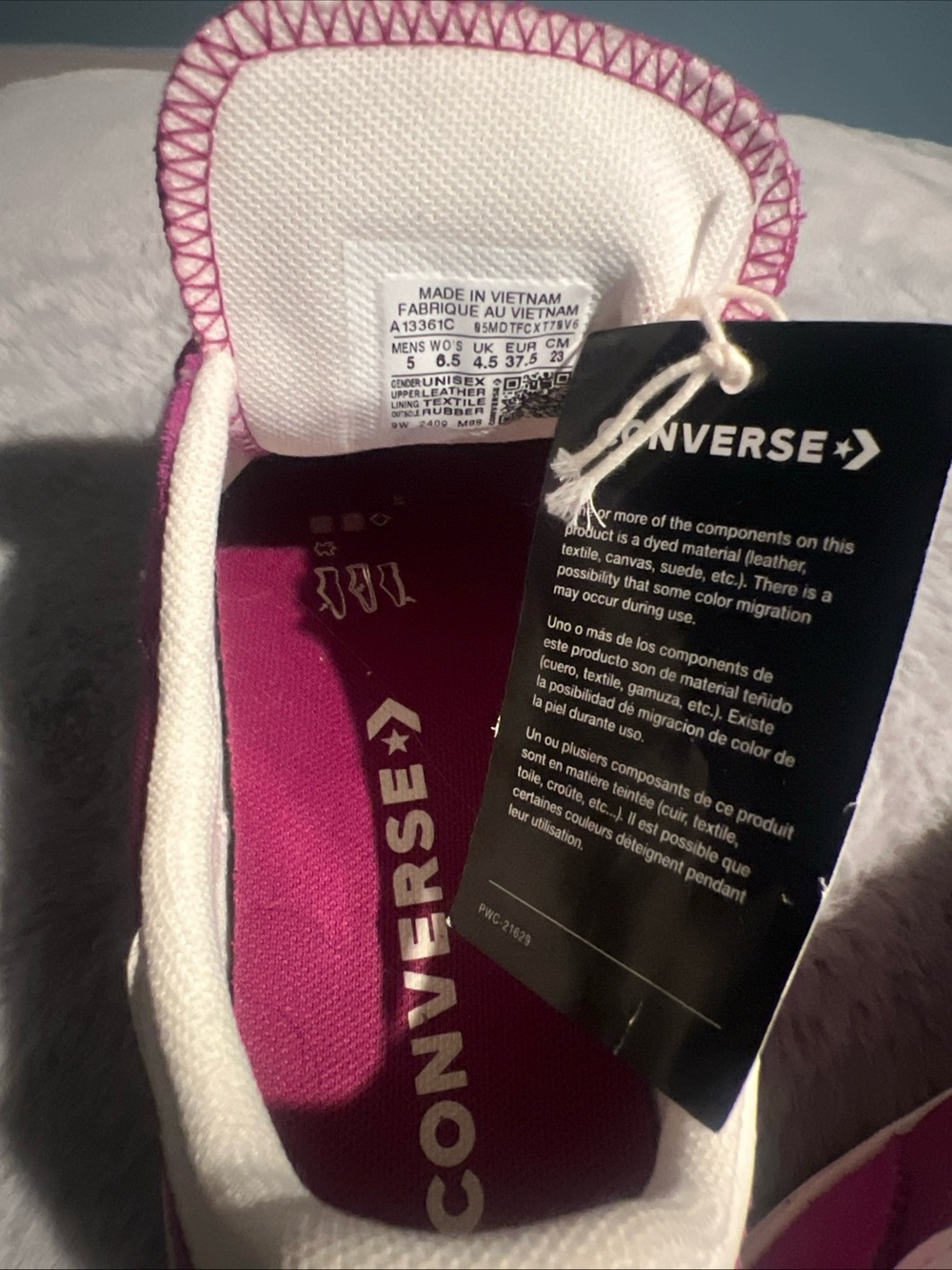Converse Women's Magenta Suede & Canvas Low-Top Sneakers - Picture 4 of 6